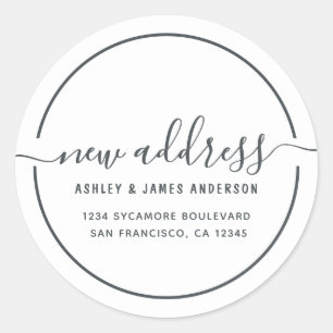 We've Moved Black White New Address label