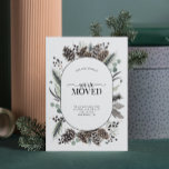 We've Moved Black Winter Moving Announcement<br><div class="desc">We've Moved! Don't let the dust settle on your old address- update your friends and family with our We've Moved Black Winter Botanical Holiday Moving Announcement. This chic and modern announcement features a watercolor design, decorated with dark black, red and desaturated green winter botanicals, with a matching pattern on the...</div>