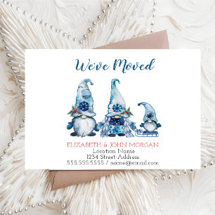 We've Moved, Blue Gnomes Announcement Postcard