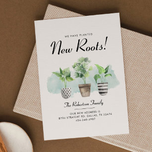 We've Moved Boho Chic New Roots Moving Announcement Postcard