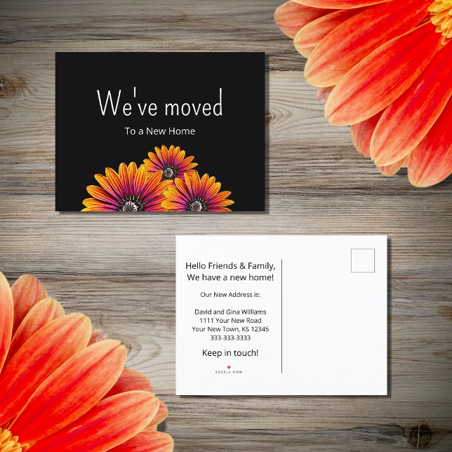 We've Moved Boho Daisies Floral Moving Announcement Postcard (Creator Uploaded)