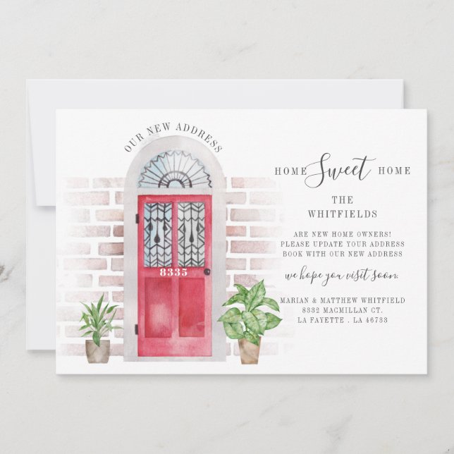 We've Moved Boho Red Door Moving Announcement (Front)