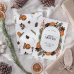 We've Moved Boho Winter Citrus Moving Announcement<br><div class="desc">We've Moved! Don't let the dust settle on your old address- update your friends and family with our We've Moved Boho Winter Citrus Holiday Moving Announcement. This chic and modern announcement features a boho watercolor design, with botanicals of citrus, pine boughs, star anise, and cinnamon, with a matching pattern on...</div>