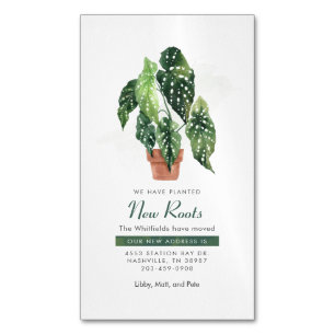 We've Moved Botanical Boho Moving Announcement Magnetic Business Card