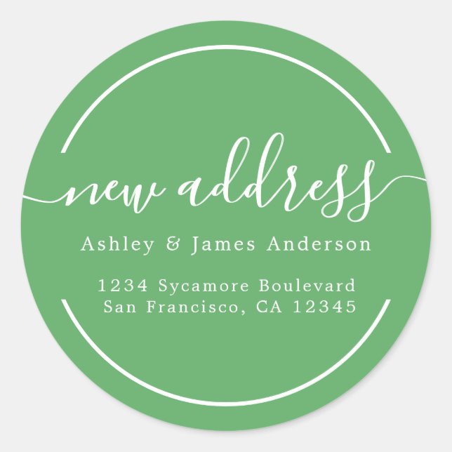 We've Moved Bright Green New Address Label (Front)