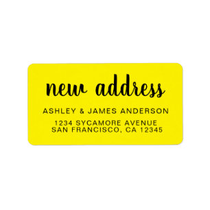 We've Moved Bright Yellow New Address label