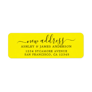 We've Moved Bright Yellow New Address label