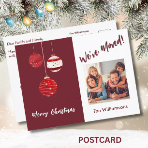 We've Moved Budget Photo Ornaments Announcement Postcard