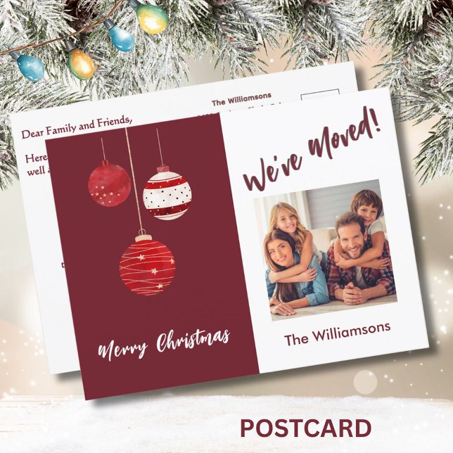 We've Moved Budget Photo Ornaments  Announcement Postcard (Creator Uploaded)