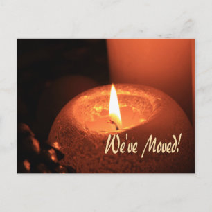 We've Moved!    Burning candles christmas Postcard