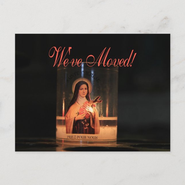 We've Moved!    Burning candles christmas Postcard (Front)