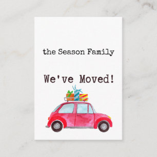We've Moved Car and Christmas gifts Enclosure Card