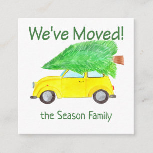We've Moved Car and Christmas tree Enclosure Card