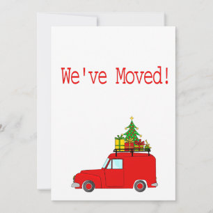 We've Moved Car and tree Christmas Card