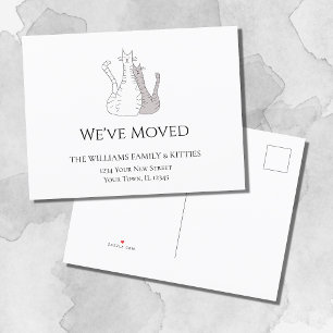 We've Moved Cats Simple Moving Announcement Postcard