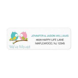 We've Moved Change of Address New Home Cute Owls