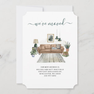 We've Moved Chic Living Room Moving Announcement