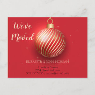 We've Moved,Christmas Ball, New Address Announcement Postcard