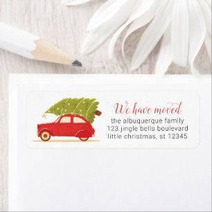 We've Moved Christmas Car Tree Change Address Cute