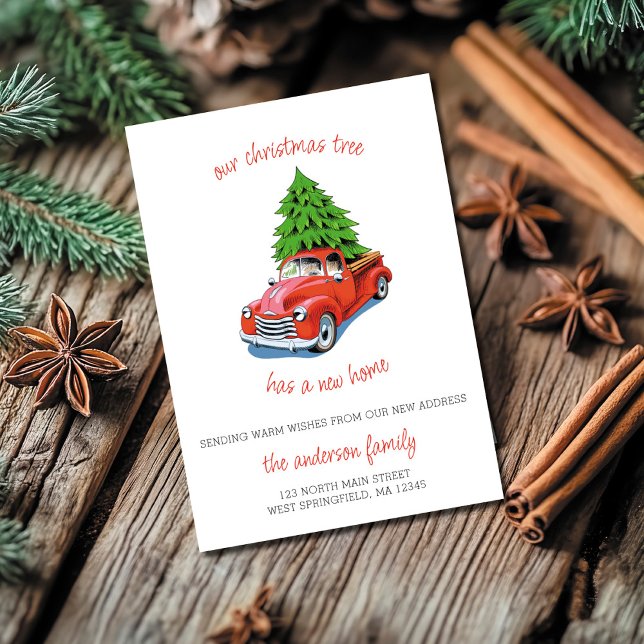 We've Moved Christmas Card New Address Old Truck (Creator Uploaded)
