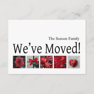 We've Moved Christmas collage Enclosure Card