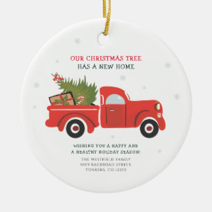 We've Moved Christmas Holiday Moving Announcement Ceramic Tree Decoration