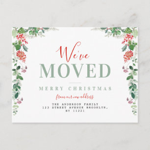 we've moved christmas holiday moving announcement  postcard