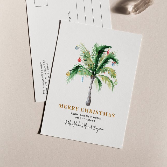 We've Moved Christmas Holidays Moving Announcement (Merry Christmas Coastal Holidays Moving Announcement)