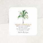 We've Moved Christmas Holidays Palm Tree Moving Square Sticker<br><div class="desc">We've Moved Christmas Holidays Palm Tree Moving Holiday sticker you can easily customise by clicking the "Personalise" button. A perfect moving and holiday greetings for the family moving to the coast for Christmas temporarily or permanently</div>