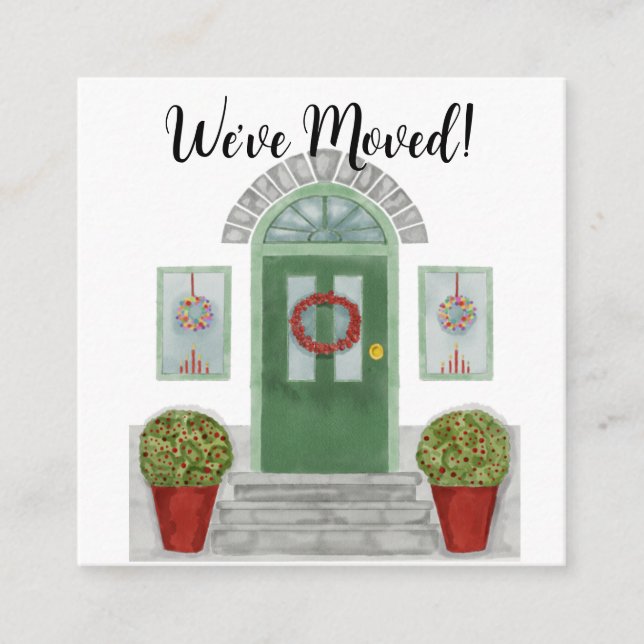We've Moved! Christmas home Enclosure Card (Front)