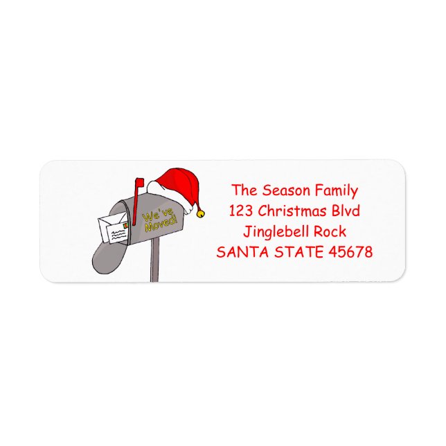 We've Moved Christmas mailbox (Front)