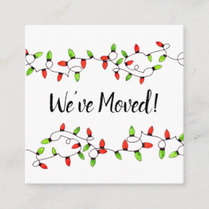 We've Moved Christmas Tree Lights Enclosure Card