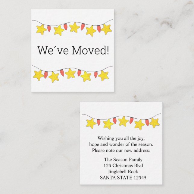 We've Moved  Christmas Tree Lights Enclosure Card (Front/Back)