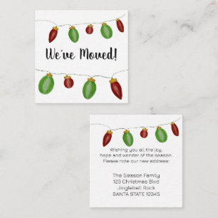 We've Moved Christmas Tree Lights Enclosure Card