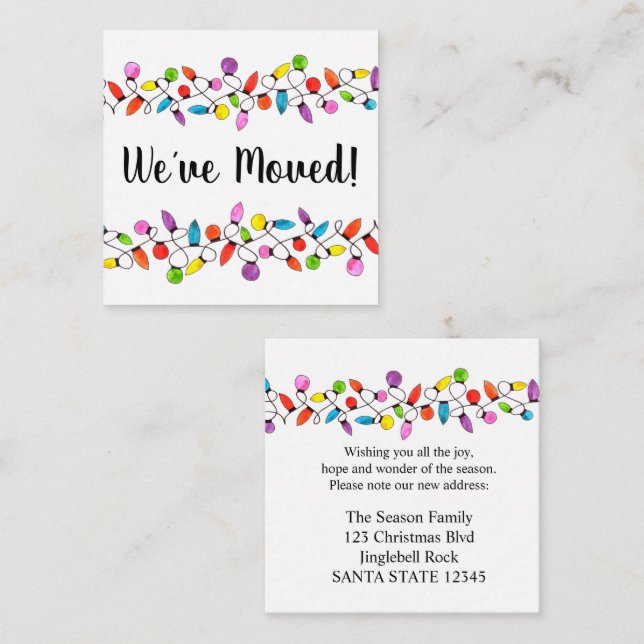 We've Moved  Christmas Tree Lights Enclosure Card (Front/Back)