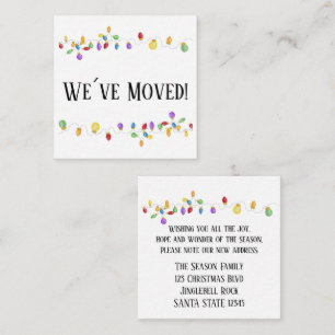 We've Moved Christmas Tree Lights Enclosure Card