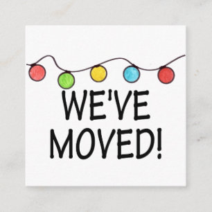 We've Moved Christmas Tree Lights Enclosure Card