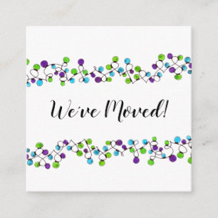We've Moved Christmas Tree Lights Enclosure Card