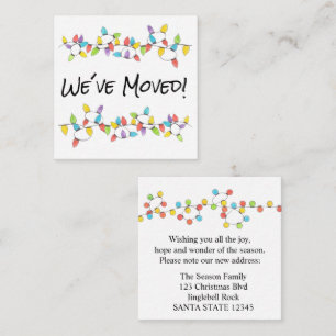 We've Moved Christmas Tree Lights Enclosure Card