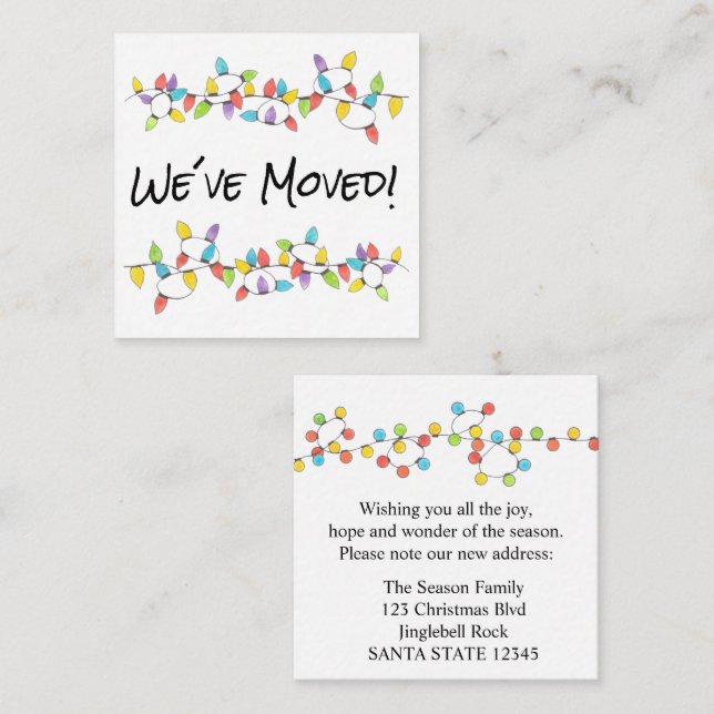We've Moved  Christmas Tree Lights Enclosure Card (Front/Back)