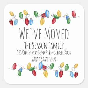 We've Moved Christmas Tree Lights Envelope seal
