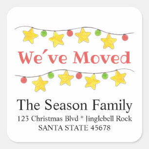 We've Moved  Christmas Tree Lights Envelope seal