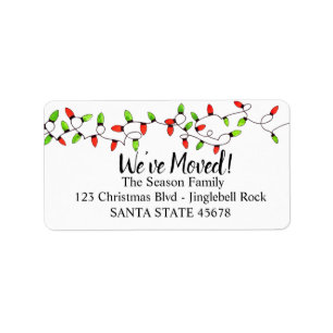 We've Moved  Christmas Tree Lights Label