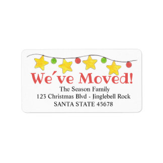 We've Moved Christmas Tree Lights Label