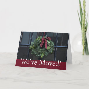 We've Moved - Christmas wreath new address Holiday Card