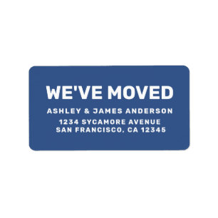 We've Moved Classic Blue New Address Label