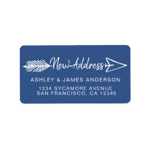 We've Moved Classic Blue New Address label