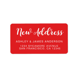 We've Moved Classic Bright Red New Address Label