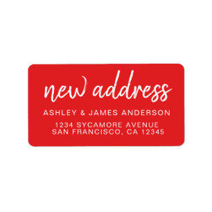 We've Moved Classic Bright Red New Address Label