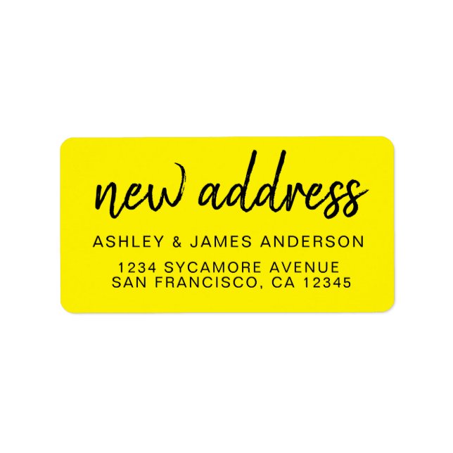 We've Moved Classic Bright Yellow New Address Label (Front)